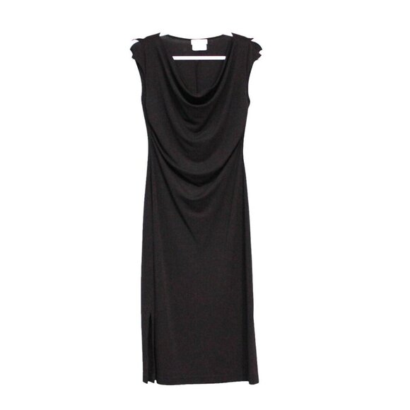 A Byer Midi Dress Size Medium Black Cowl Neck Evening Cocktail Formal Staple USA - Picture 1 of 12
